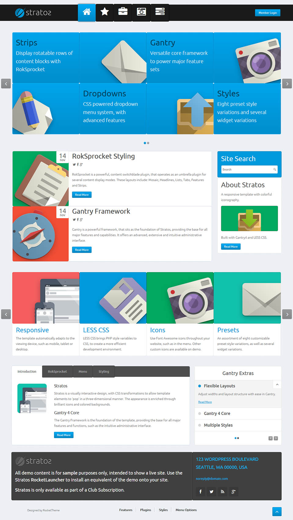 WordPress template RocketTheme Stratos