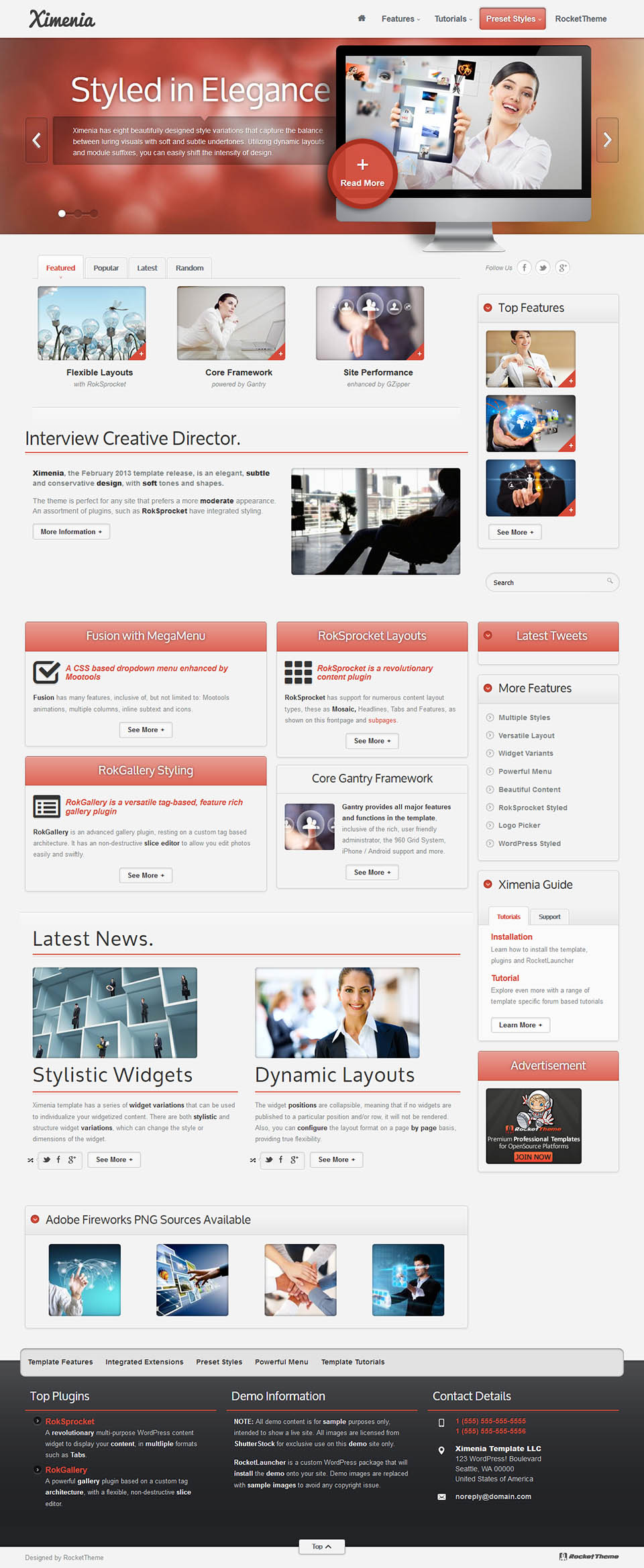WordPress template RocketTheme Ximenia