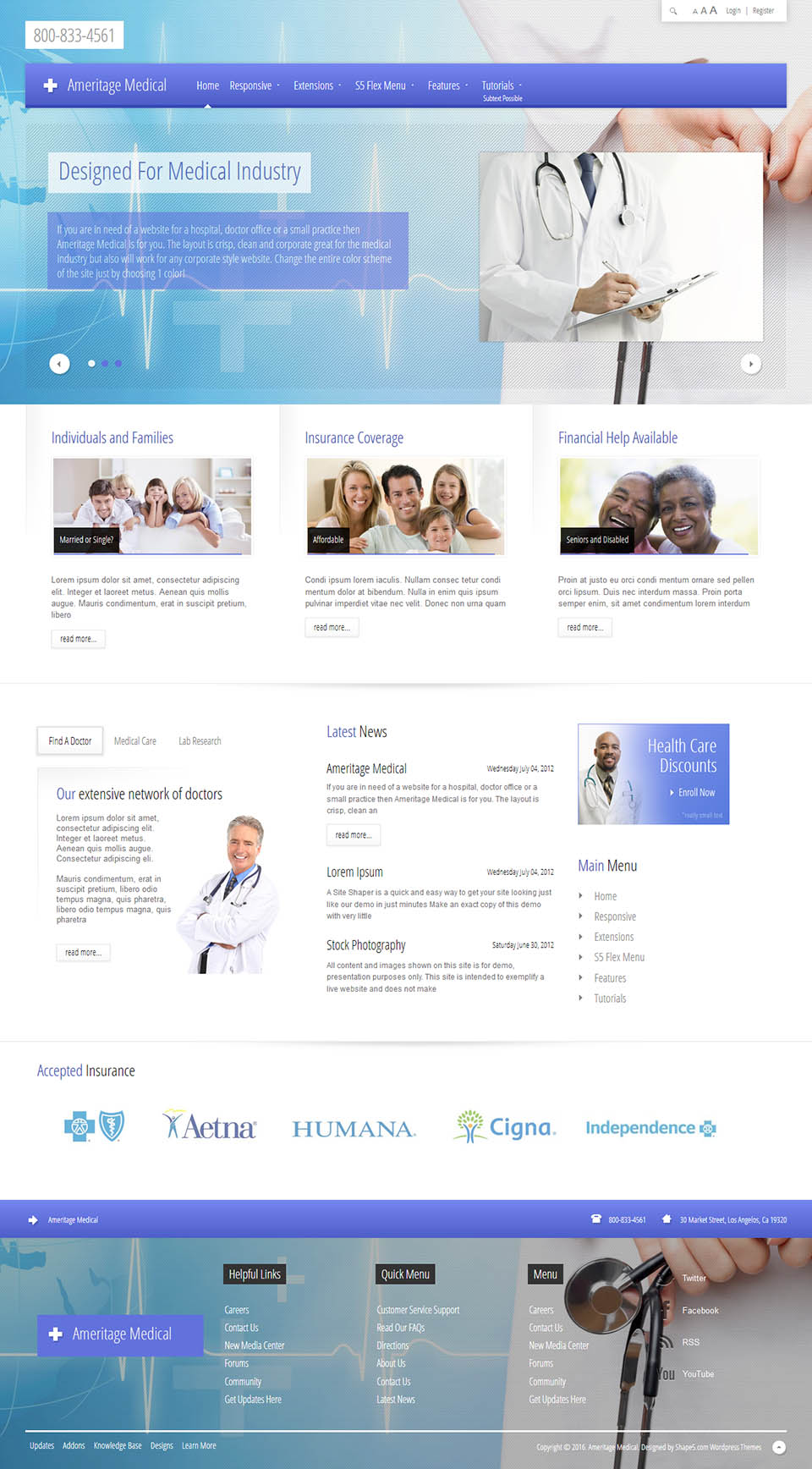 WordPress template Shape5 Ameritage Medical