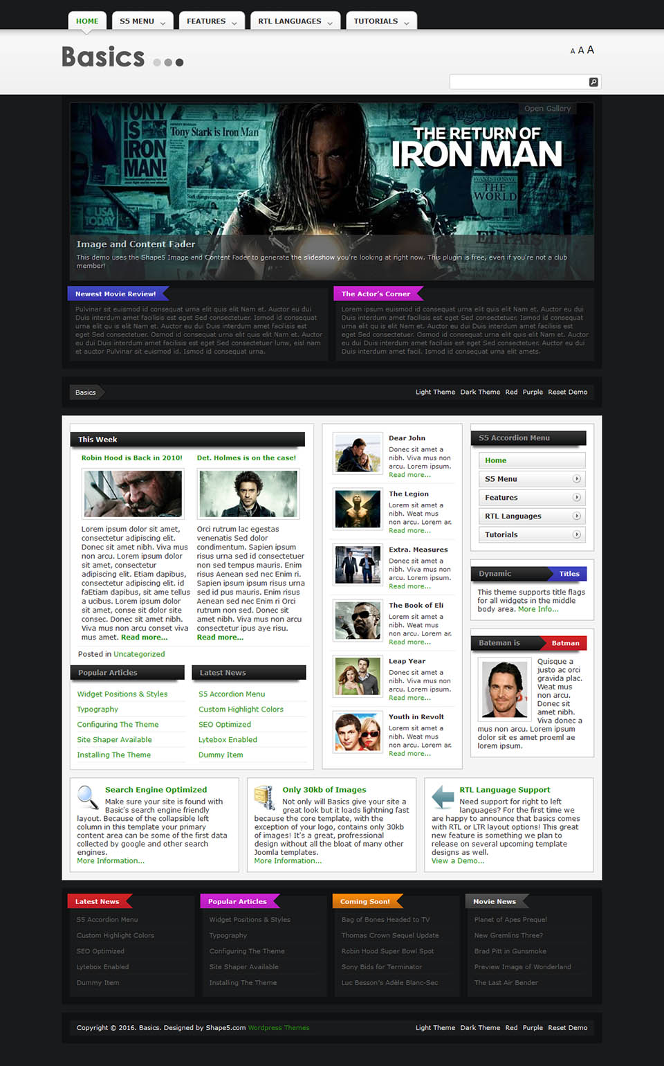 WordPress template Shape5 Basics