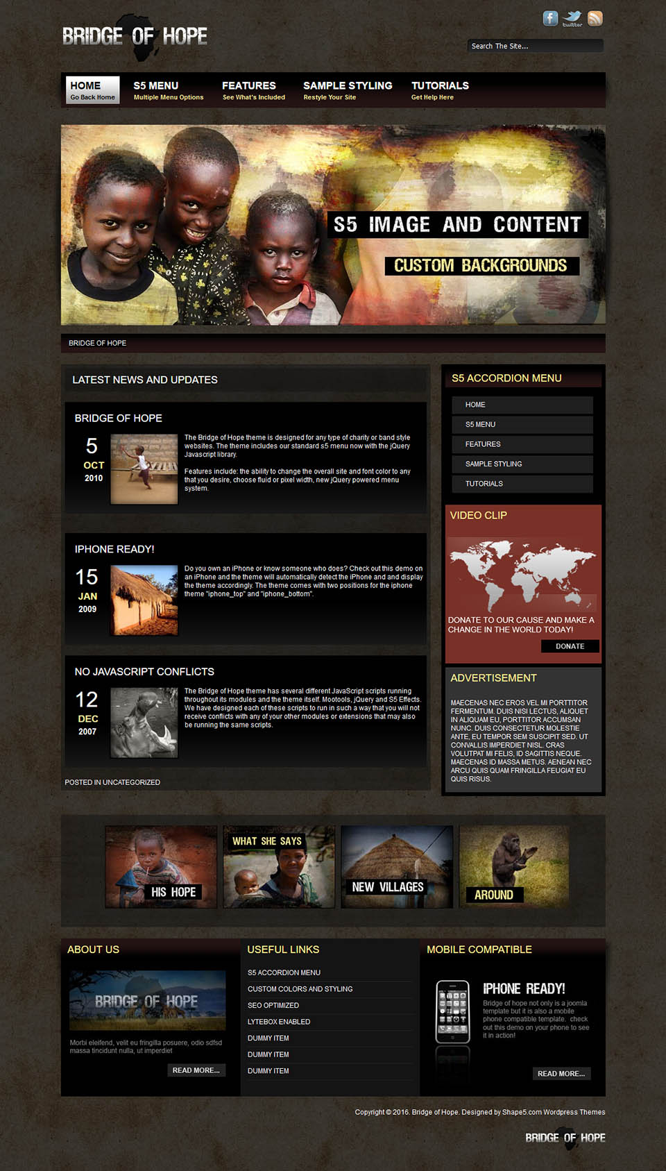 WordPress template Shape5 Bridge Of Hope