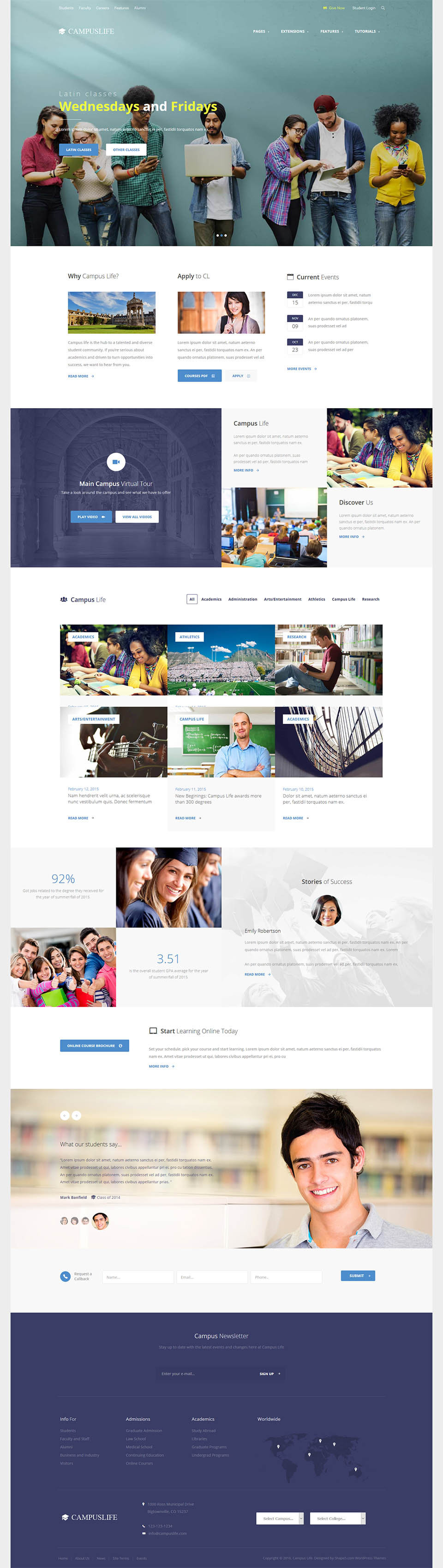 WordPress template Shape5 Campus Life