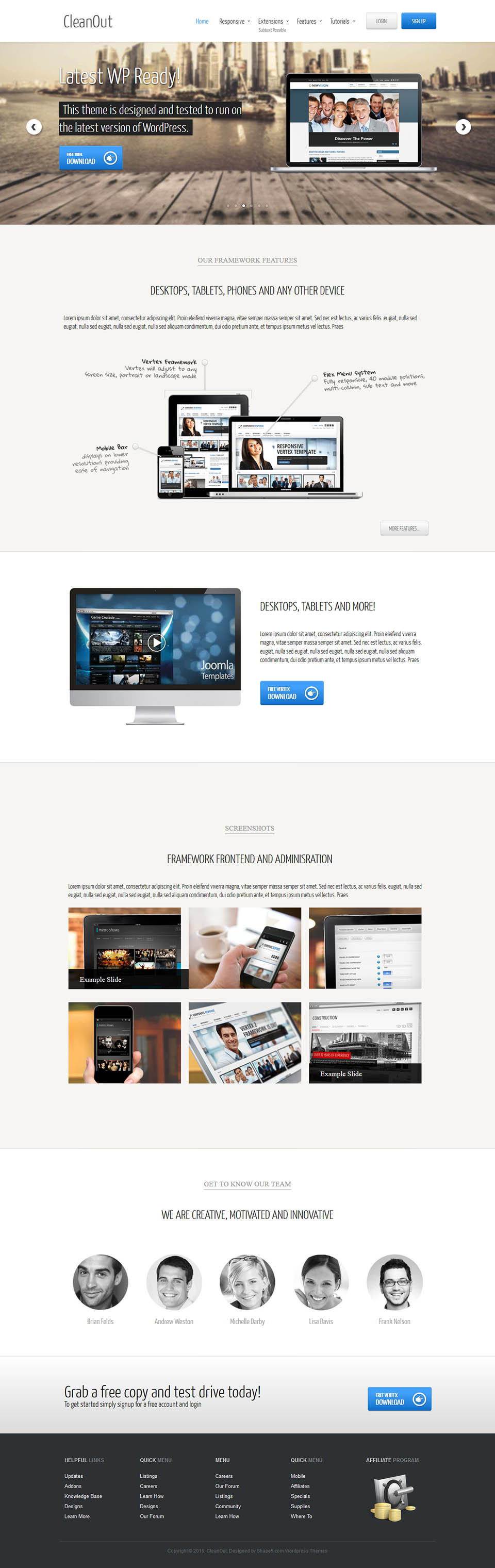 WordPress template Shape5 CleanOut
