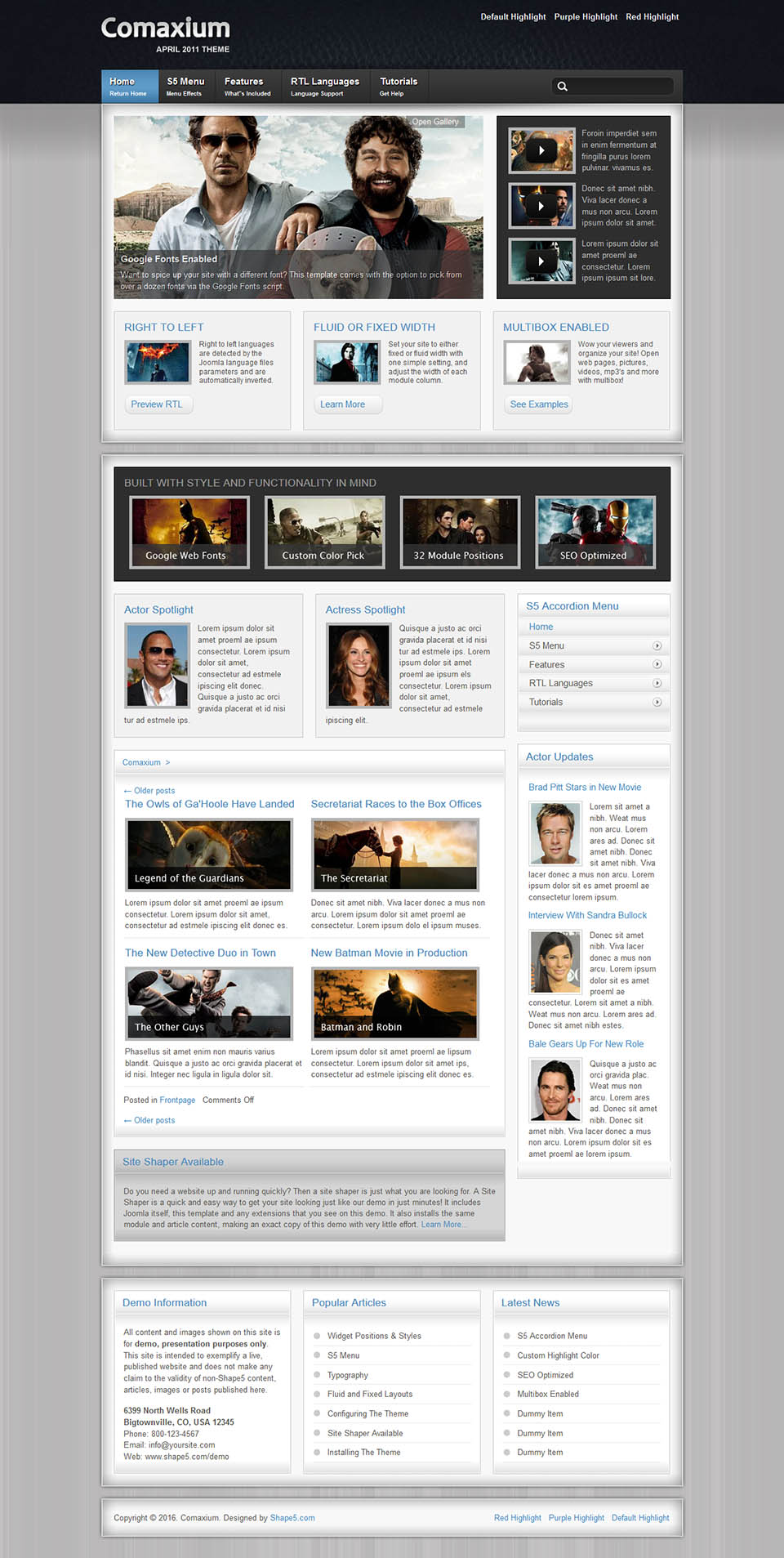 WordPress template Shape5 Comaxium