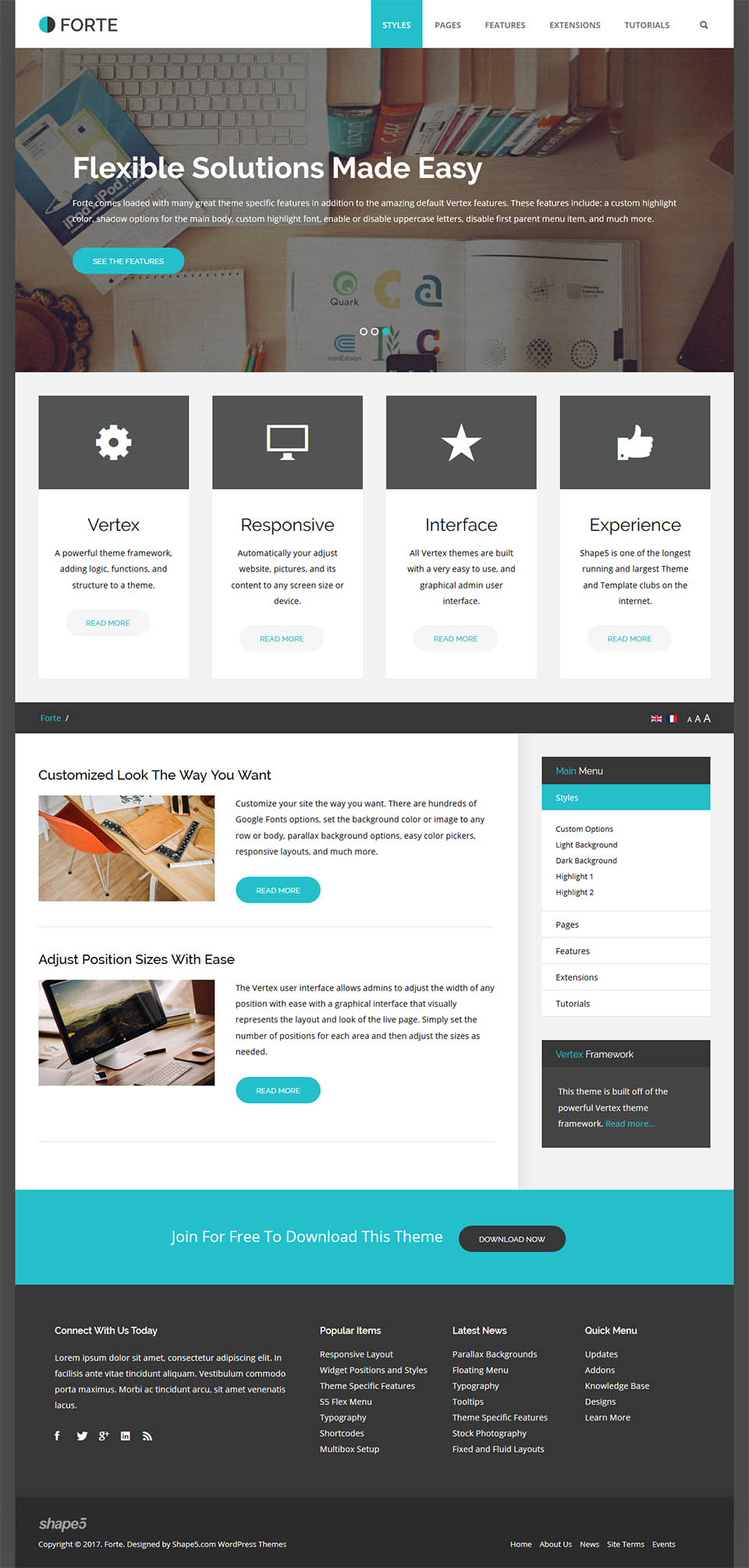 WordPress template Shape5 Forte