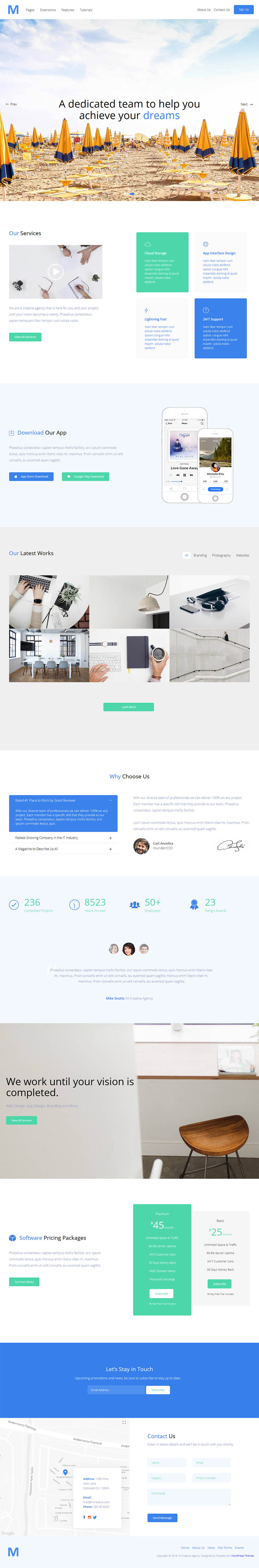 WordPress template Shape5 M Creative Agency