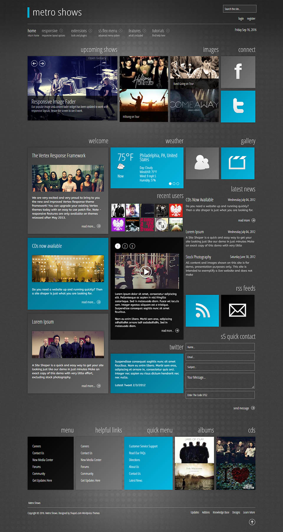 WordPress template Shape5 Metro Shows