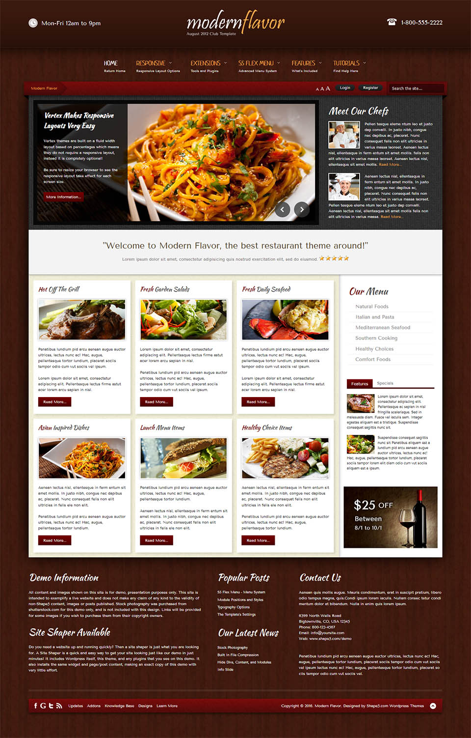 WordPress template Shape5 Modern Flavor