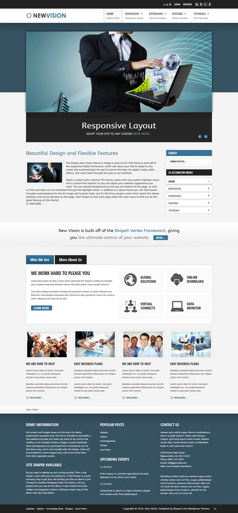 WordPress template Shape5 New Vision