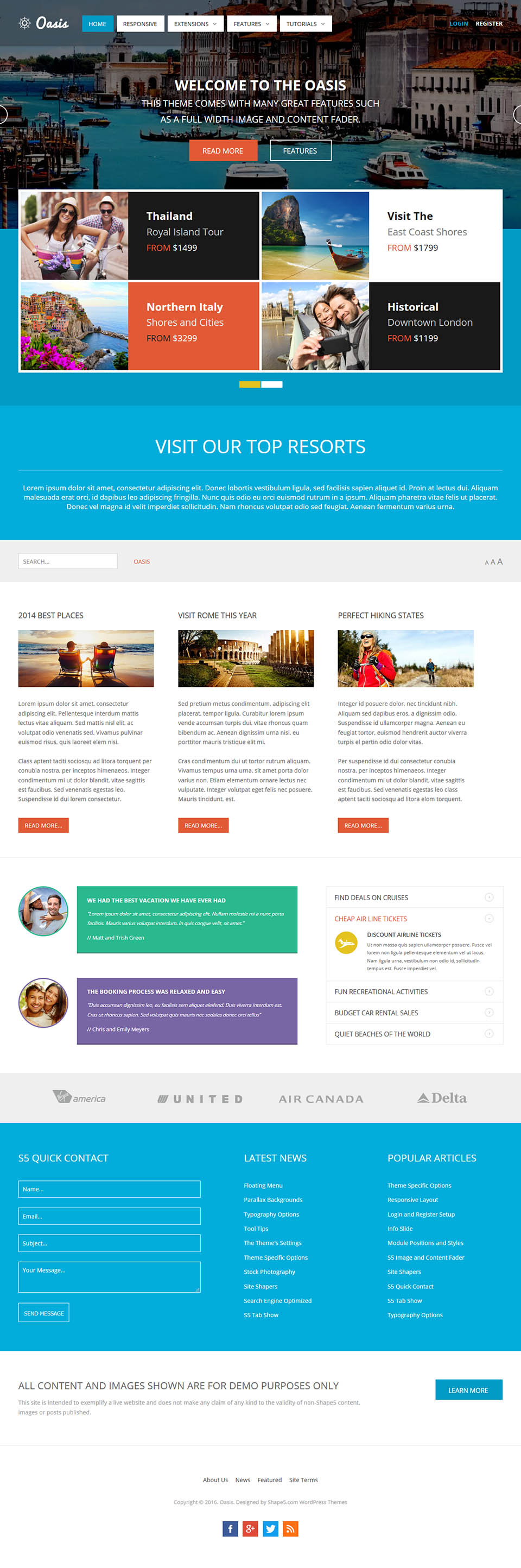 WordPress template Shape5 Oasis