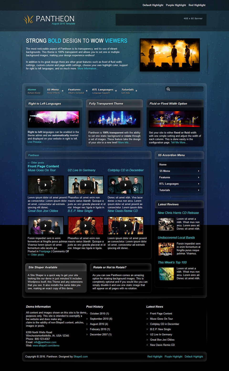 WordPress template Shape5 Pantheon
