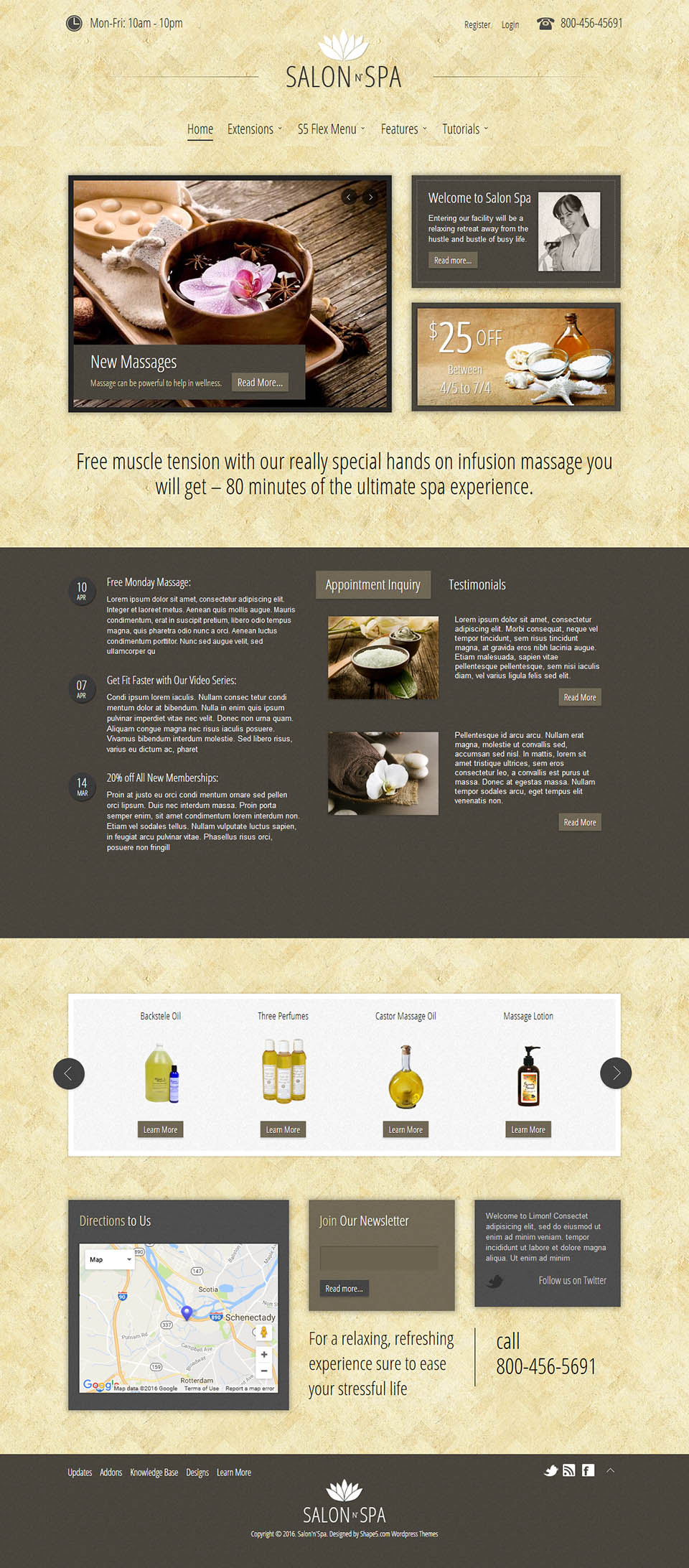 WordPress template Shape5 Salon N Spa