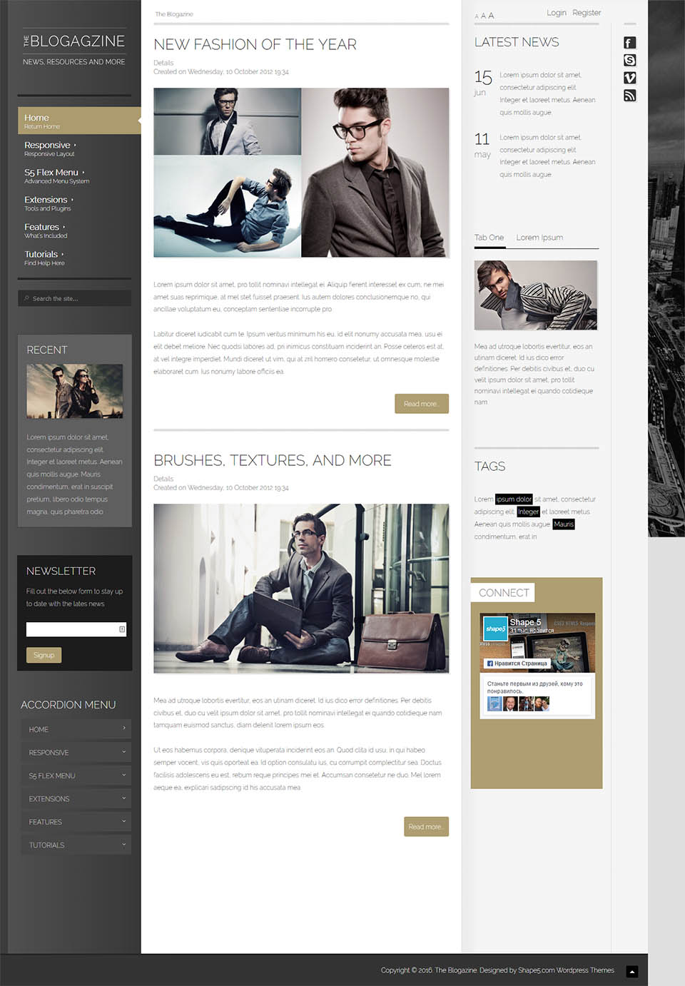 WordPress template Shape5 The Blogazine