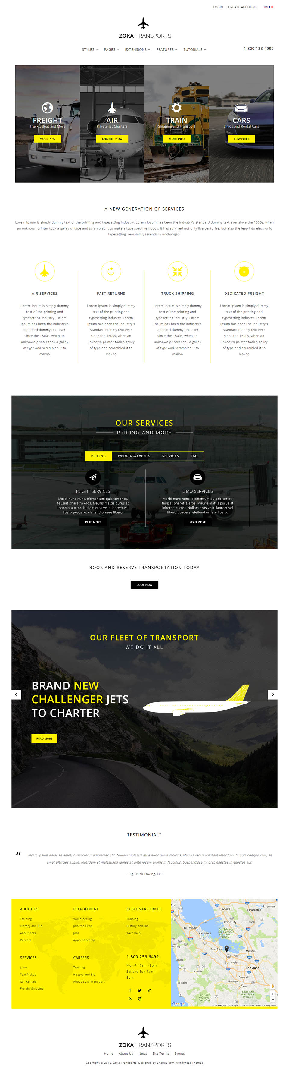 WordPress template Shape5 Zoka Transports