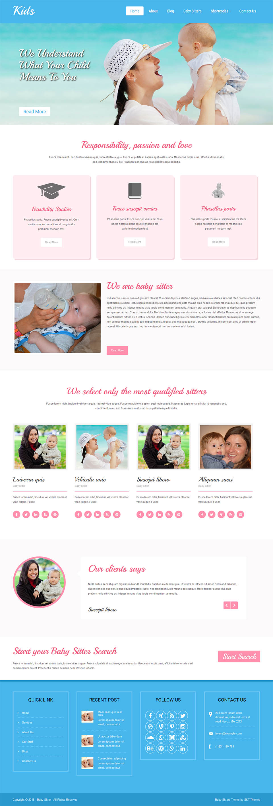 Template SKT Themes Babysitter Pro WordPress template SKT Themes Babysitter Pro
