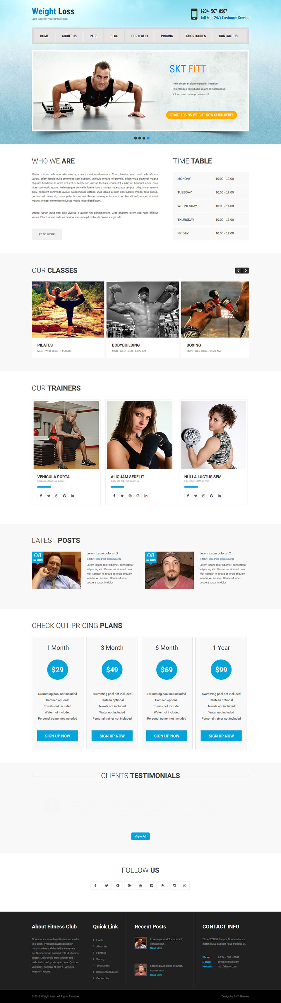 WordPress template SKT Themes Fitt Pro