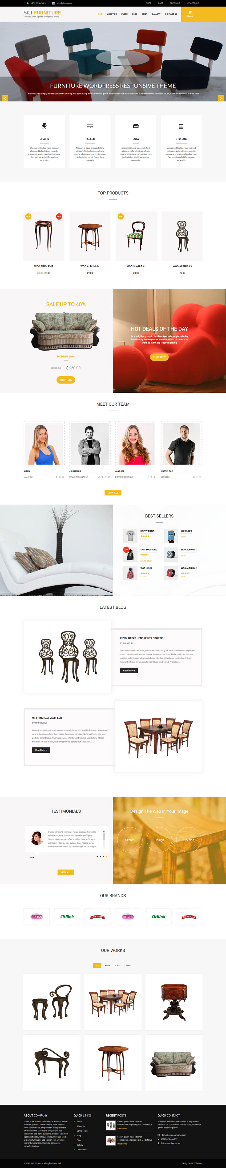 WordPress template SKT Themes Furniture Pro
