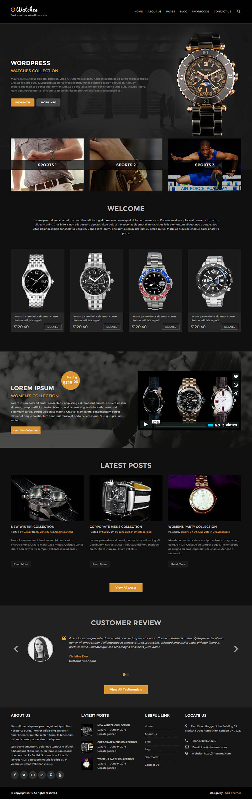 Template SKT Themes Luxury Watch WordPress template SKT Themes Luxury Watch