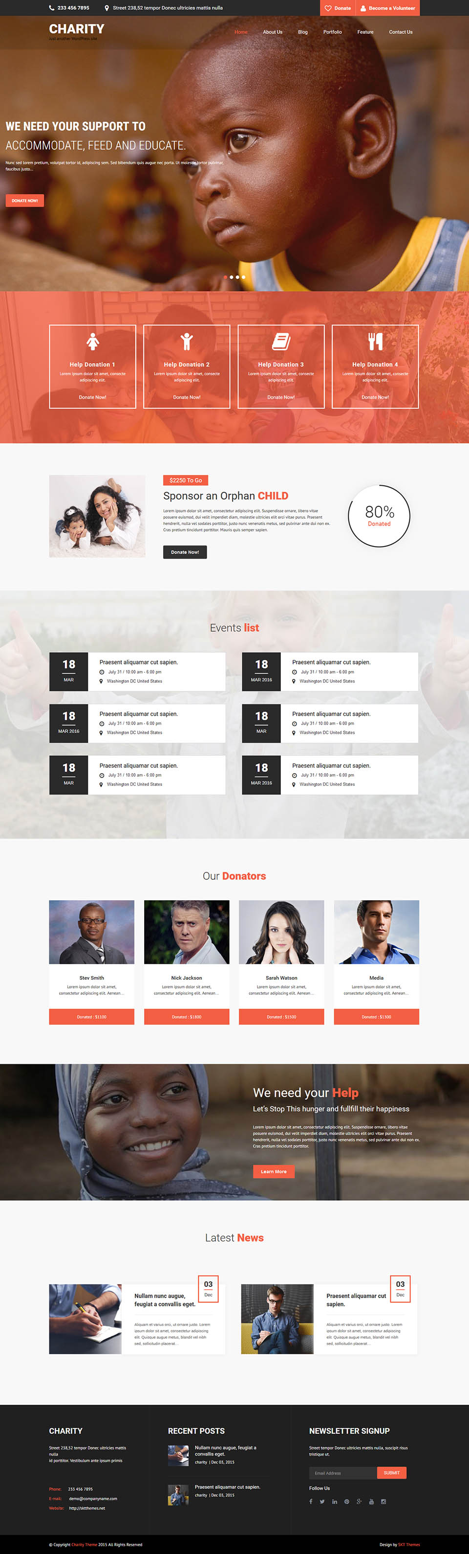 WordPress template SKT Themes Charity Pro