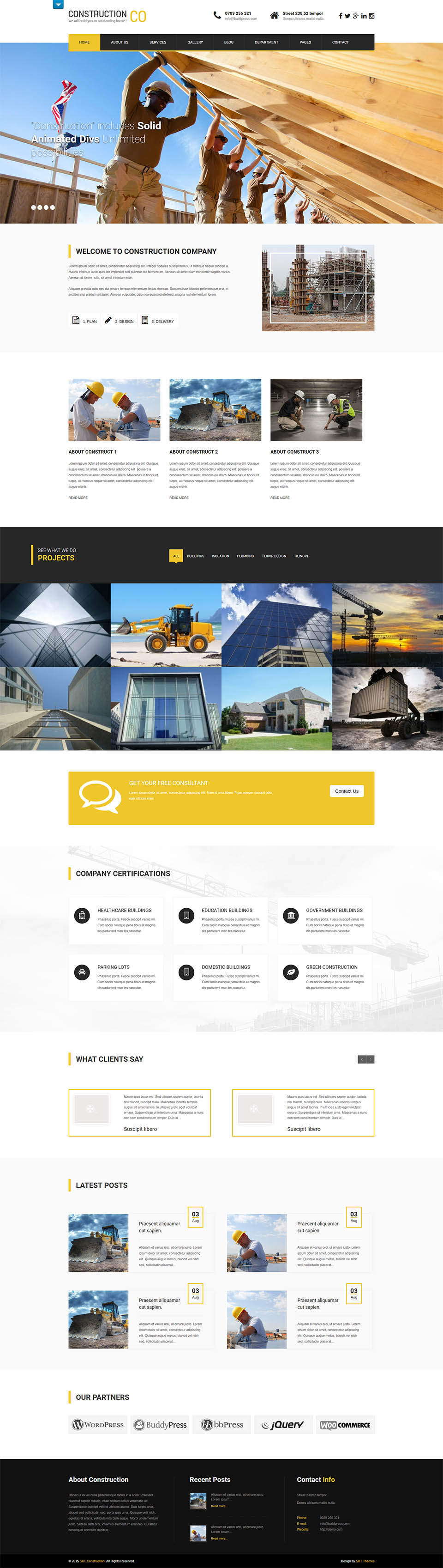 WordPress template SKT Themes Construction Pro