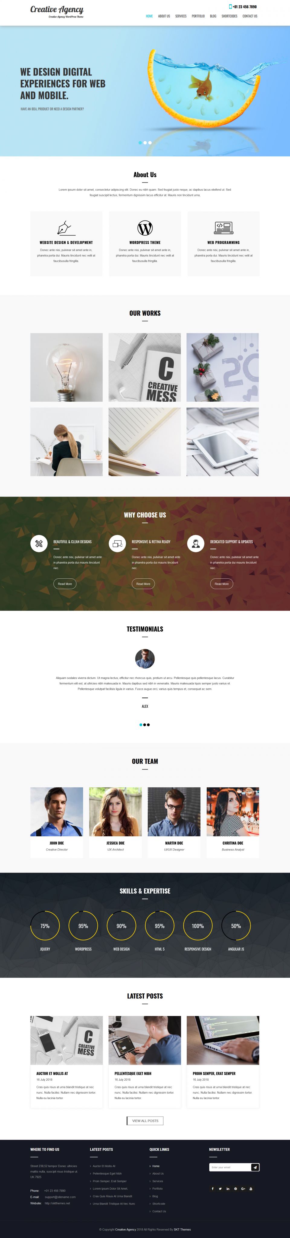 WordPress template SKT Themes Creative Agency