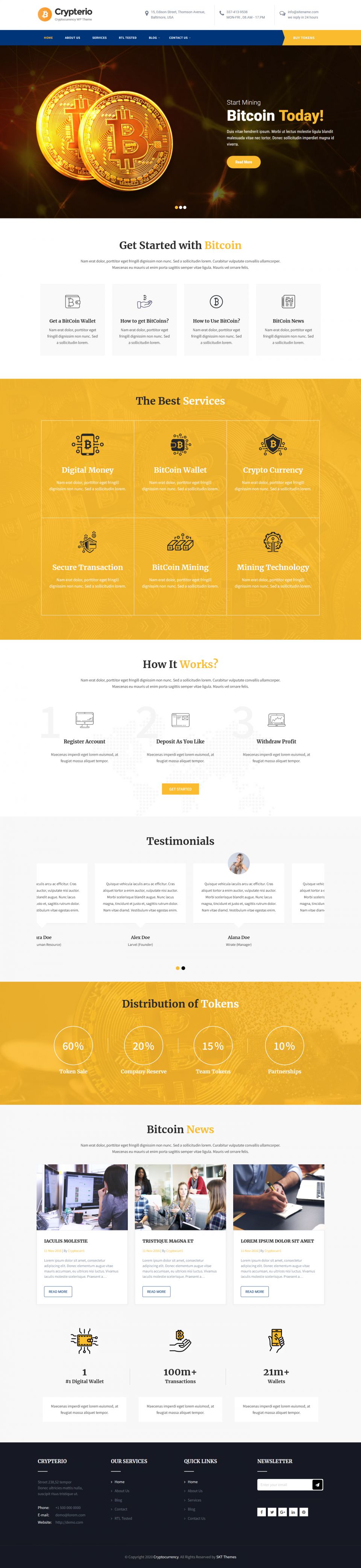 WordPress template SKT Themes Cryptocurrency
