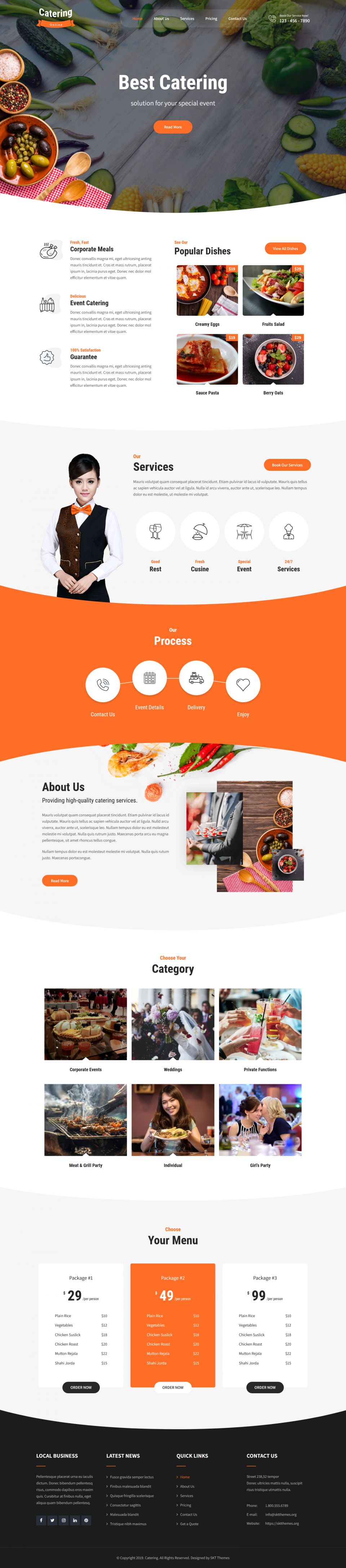 WordPress template SKT Themes Ele Catering