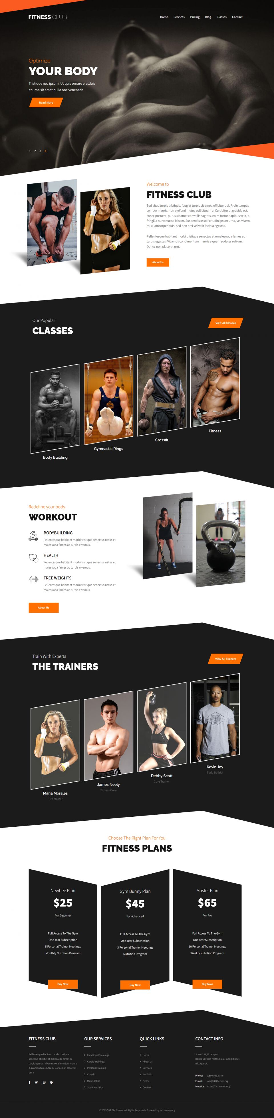 WordPress template SKT Themes Ele Fitness