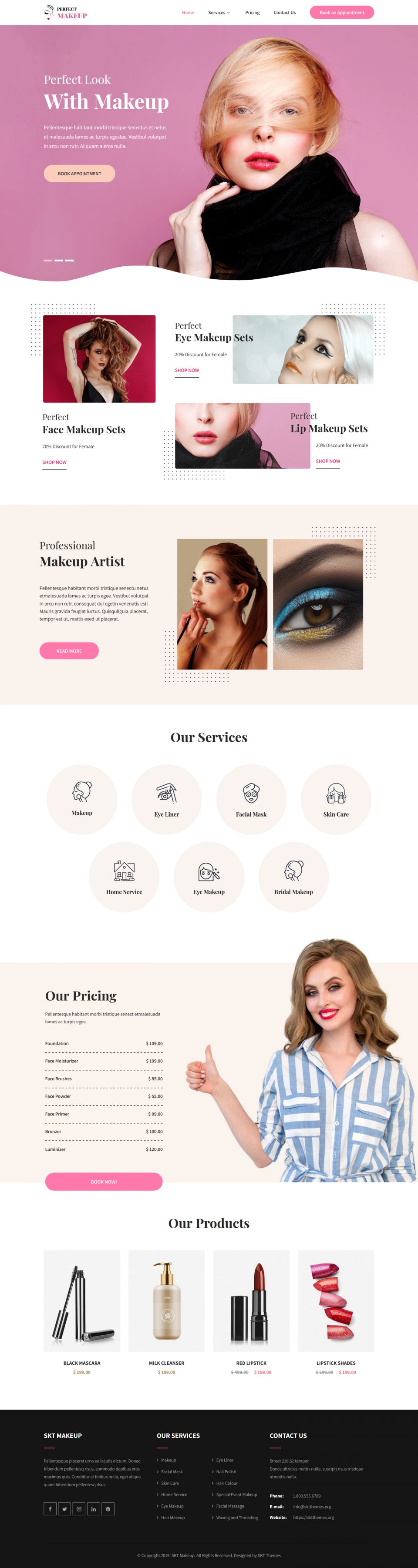 WordPress template SKT Themes Ele MakeUp