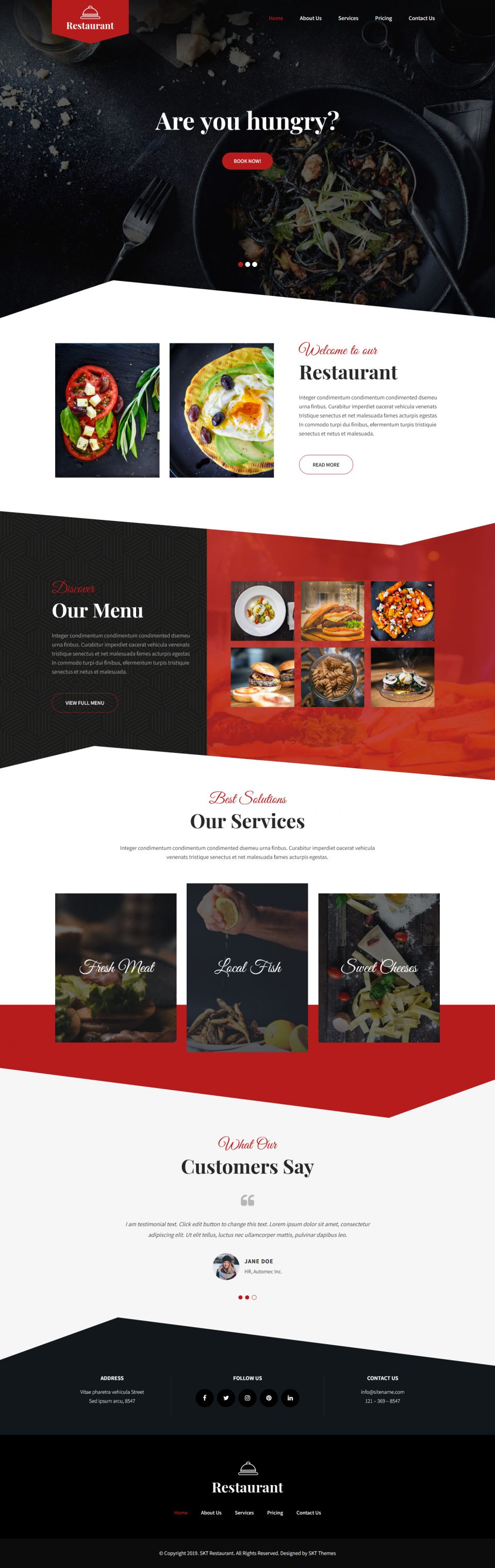 WordPress template SKT Themes Ele Restaurant