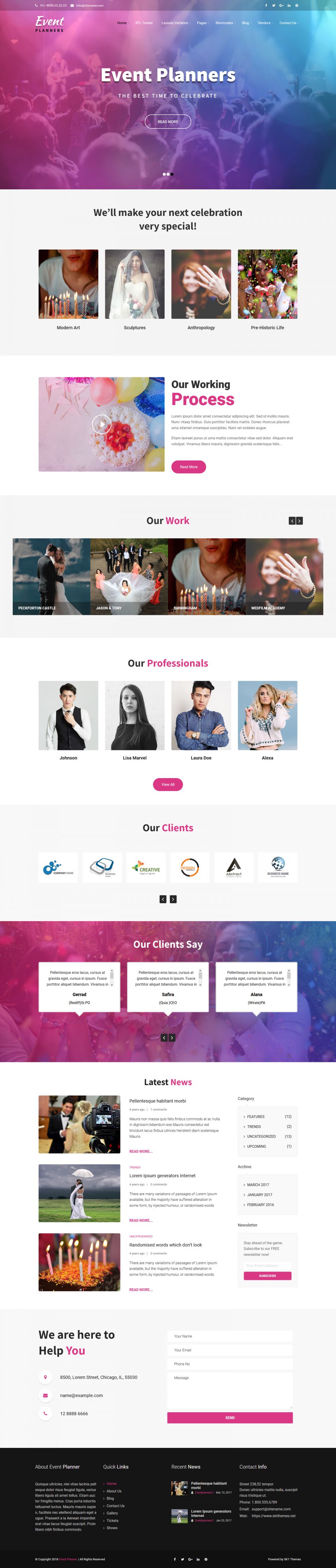WordPress template SKT Themes Event Planners Pro