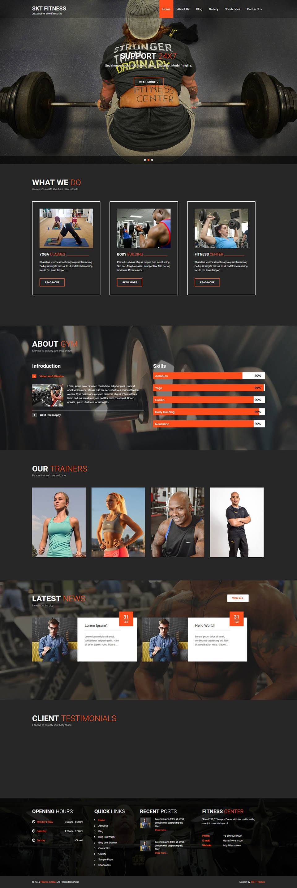 Template SKT Themes Fitness Pro WordPress template SKT Themes Fitness Pro