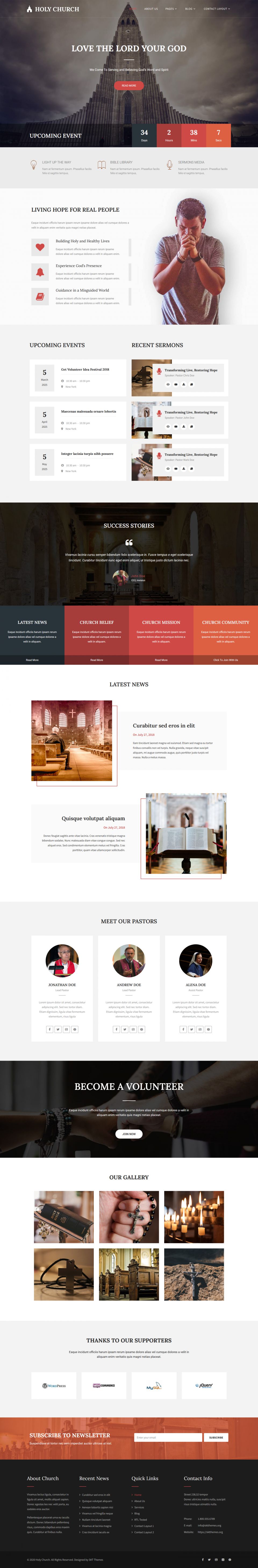 SKT Themes Holy Church v4.0.0 - WordPress church theme