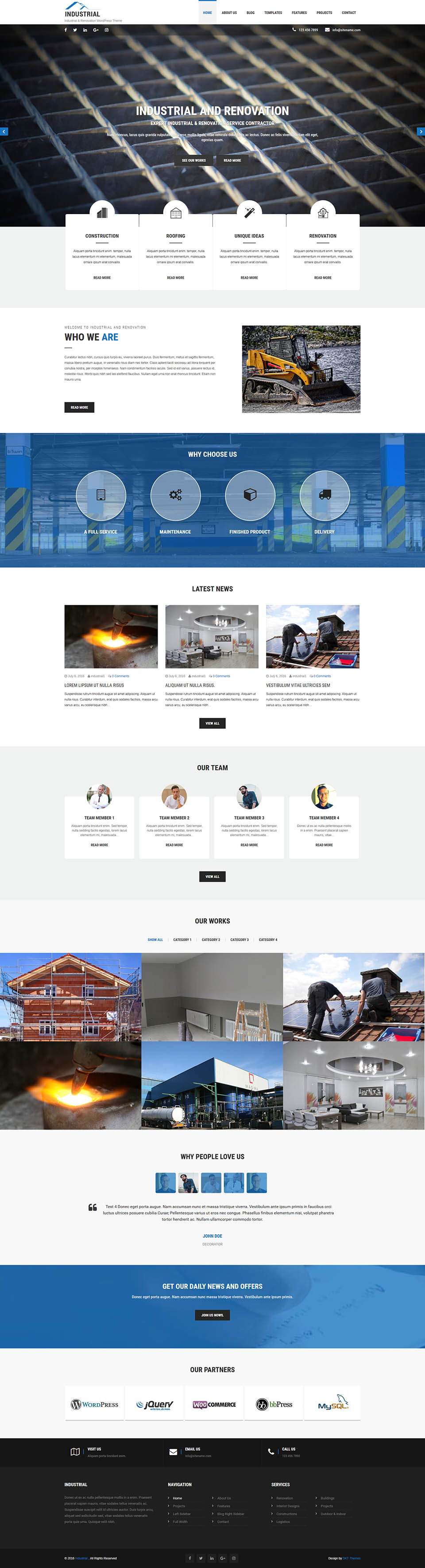 Template SKT Themes Industrial Pro WordPress template SKT Themes Industrial Pro