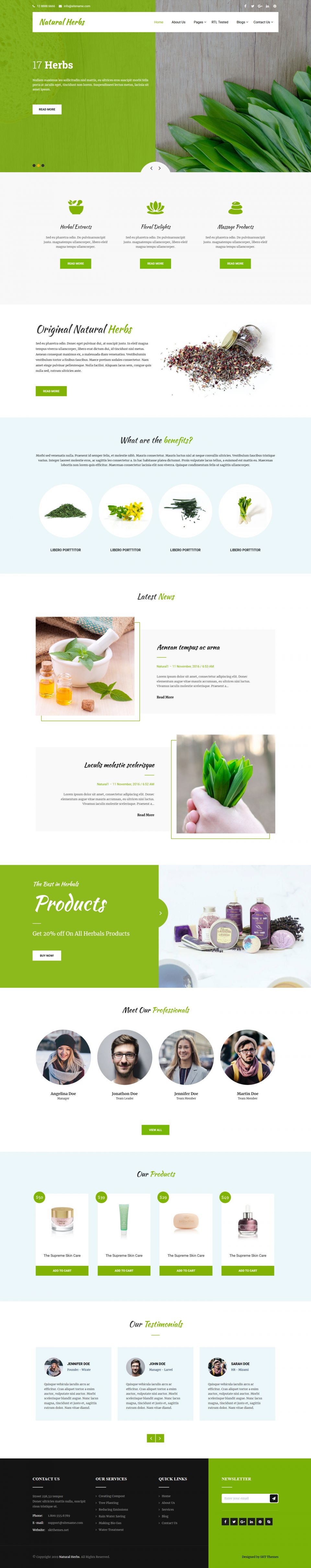 WordPress template SKT Themes Natural Herbs