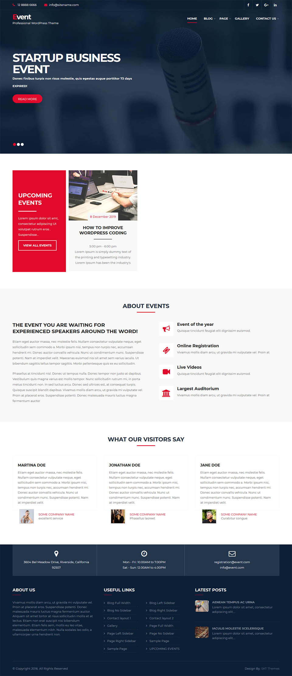 WordPress template SKT Themes Perfect Event
