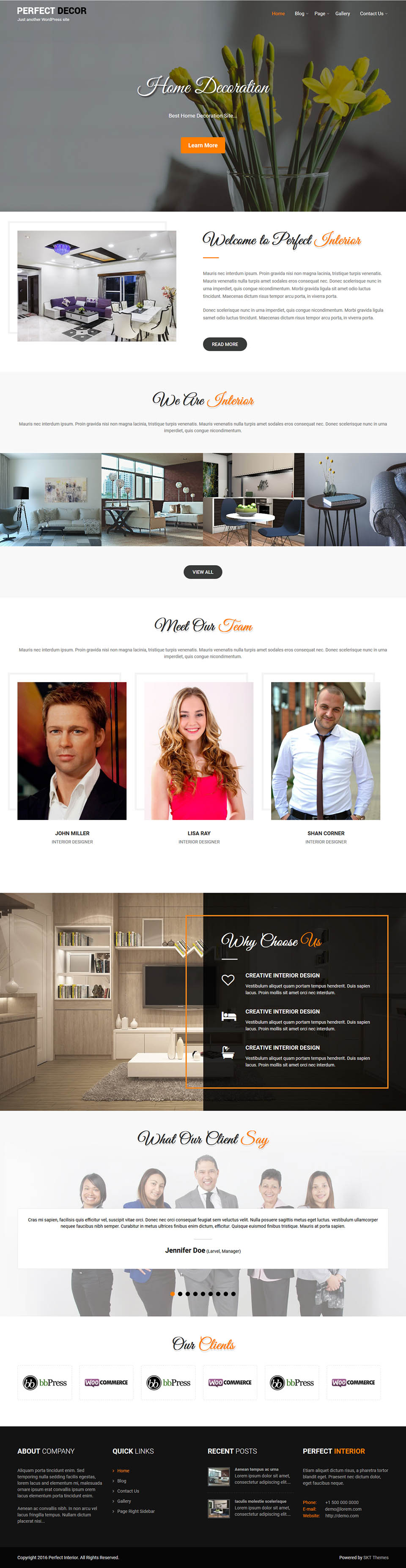 WordPress template SKT Themes Perfect Interior
