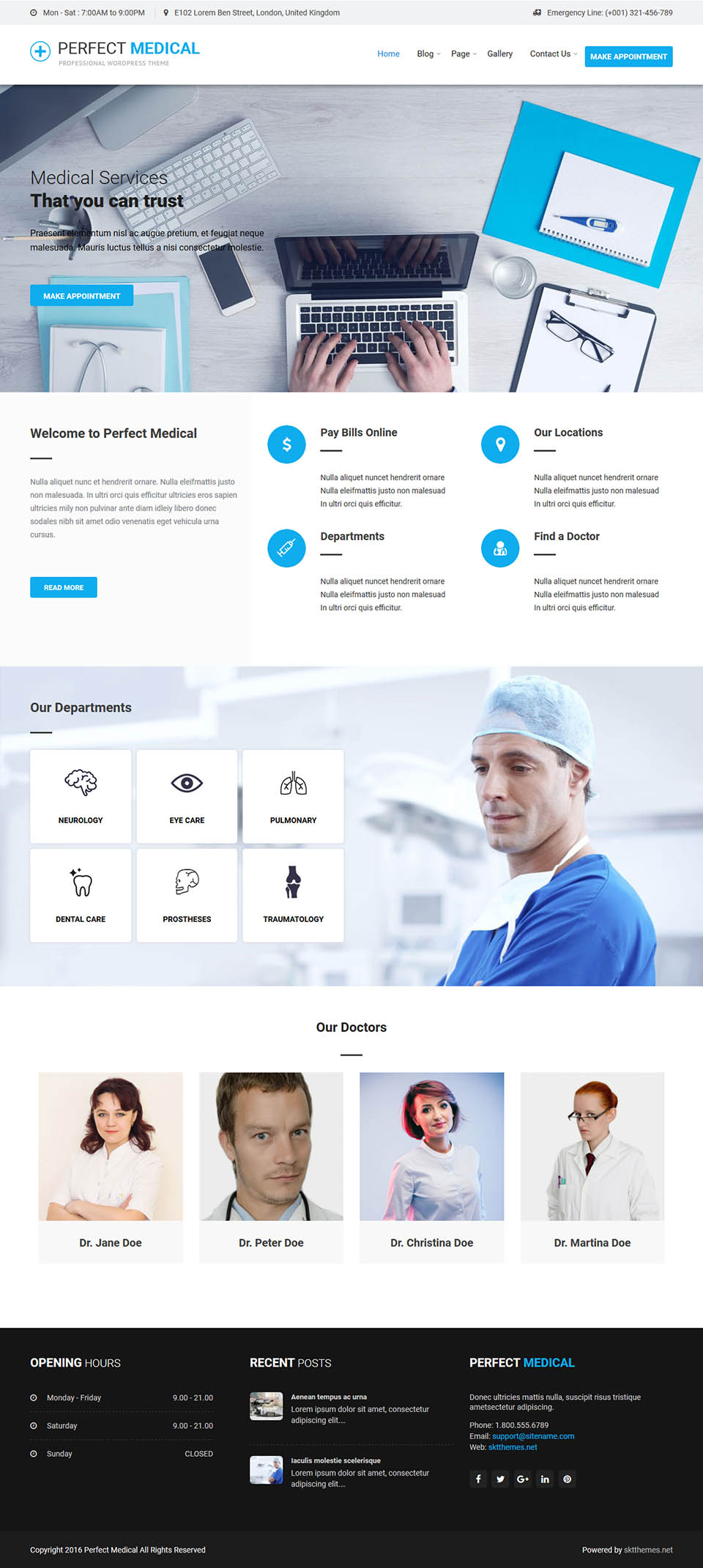 WordPress template SKT Themes Perfect Medical