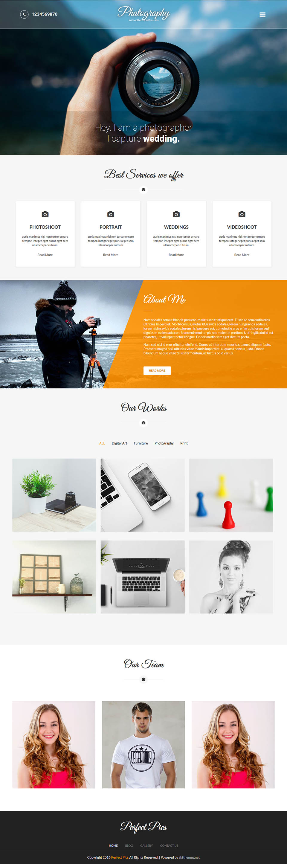 WordPress template SKT Themes Perfect Photography