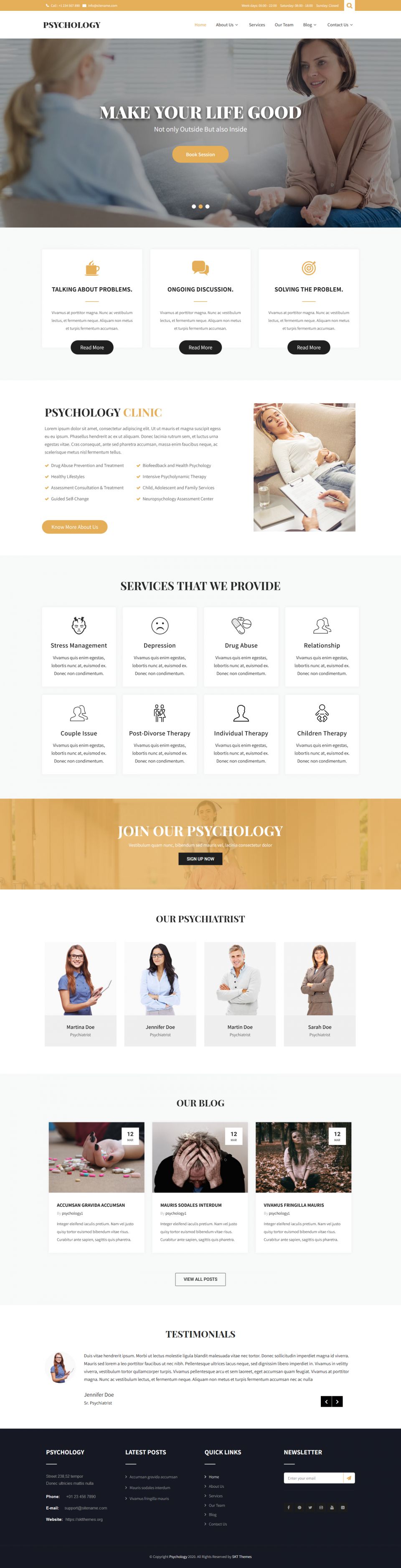 WordPress template SKT Themes Psychology