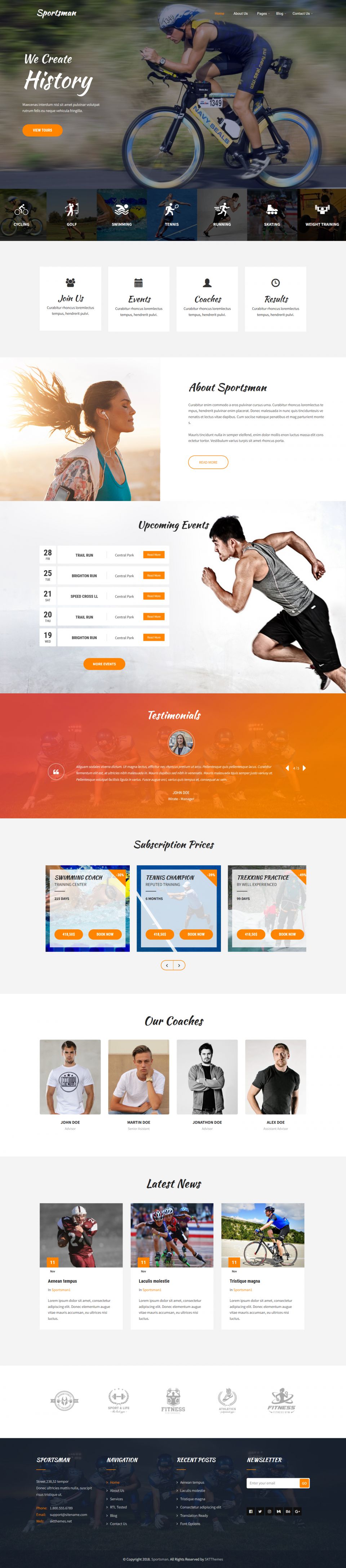 Template SKT Themes Sportsman Pro WordPress template SKT Themes Sportsman Pro