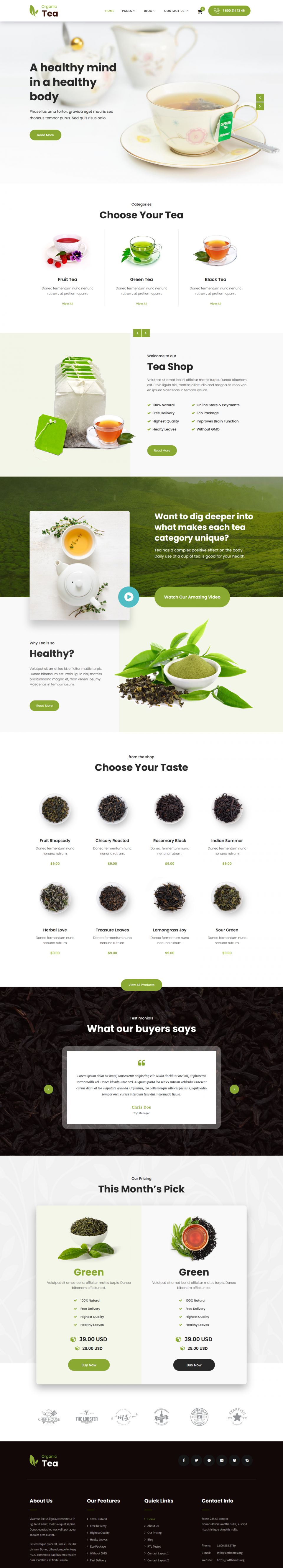 WordPress template SKT Themes Tea Shop