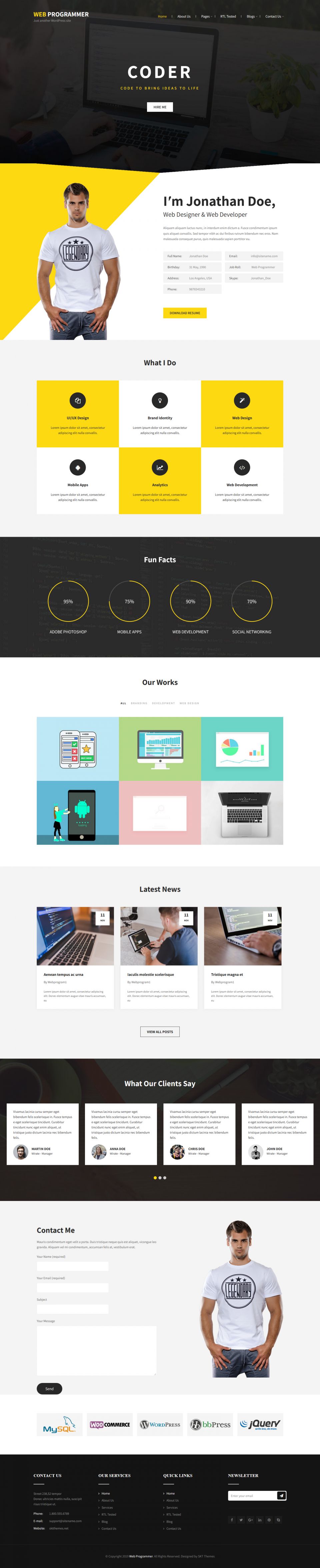 WordPress template SKT Themes Web Programmer