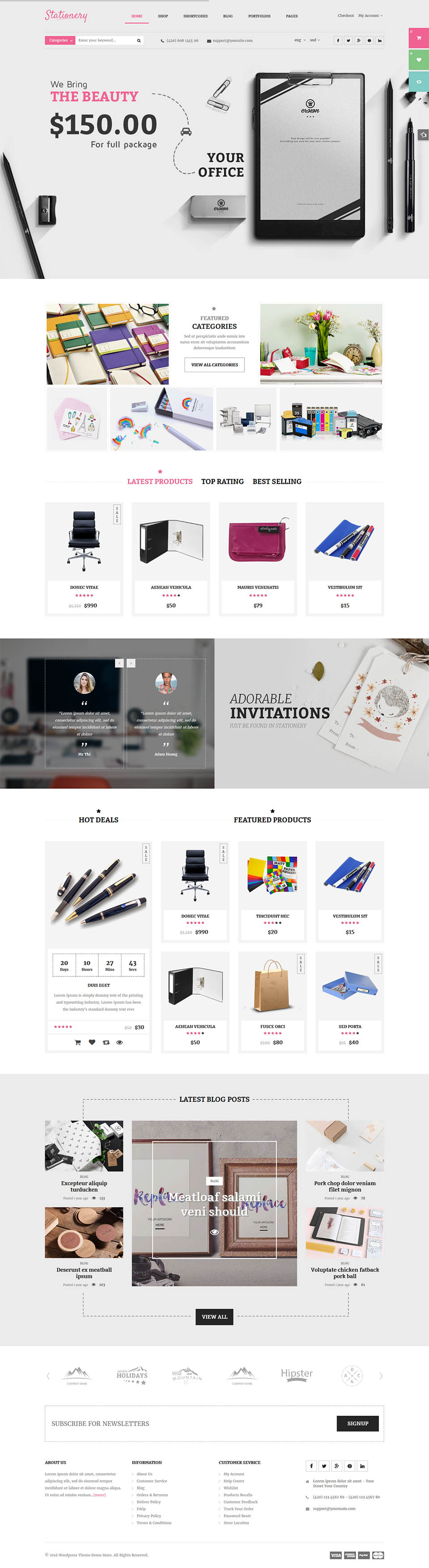 WordPress template SmartAddons SW Stationery