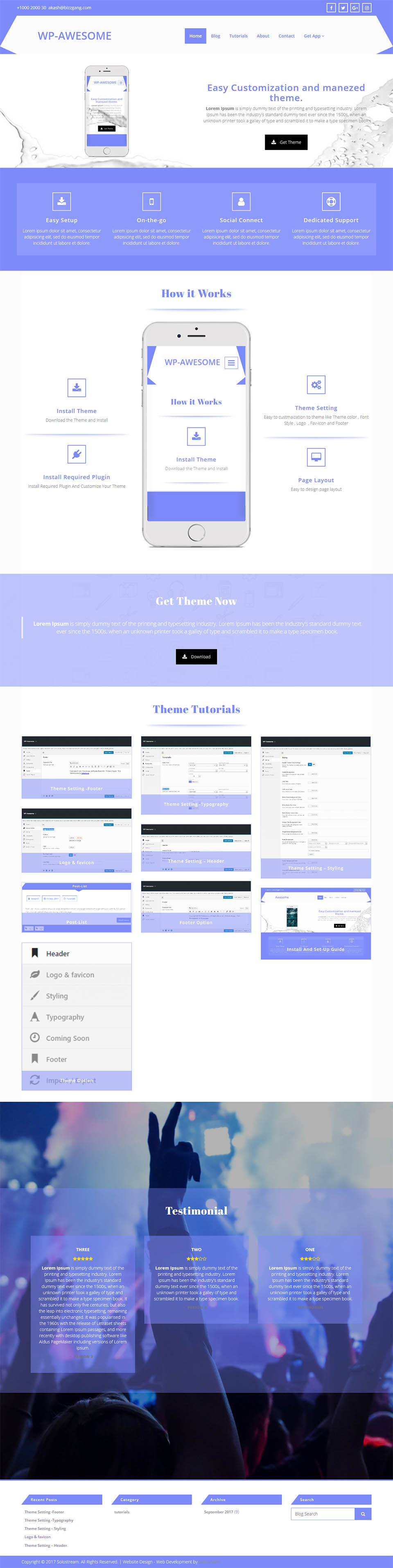 WordPress template SoloStream WP-Awesome
