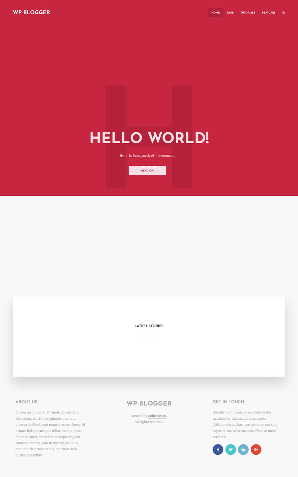WordPress template SoloStream WP-Blogger