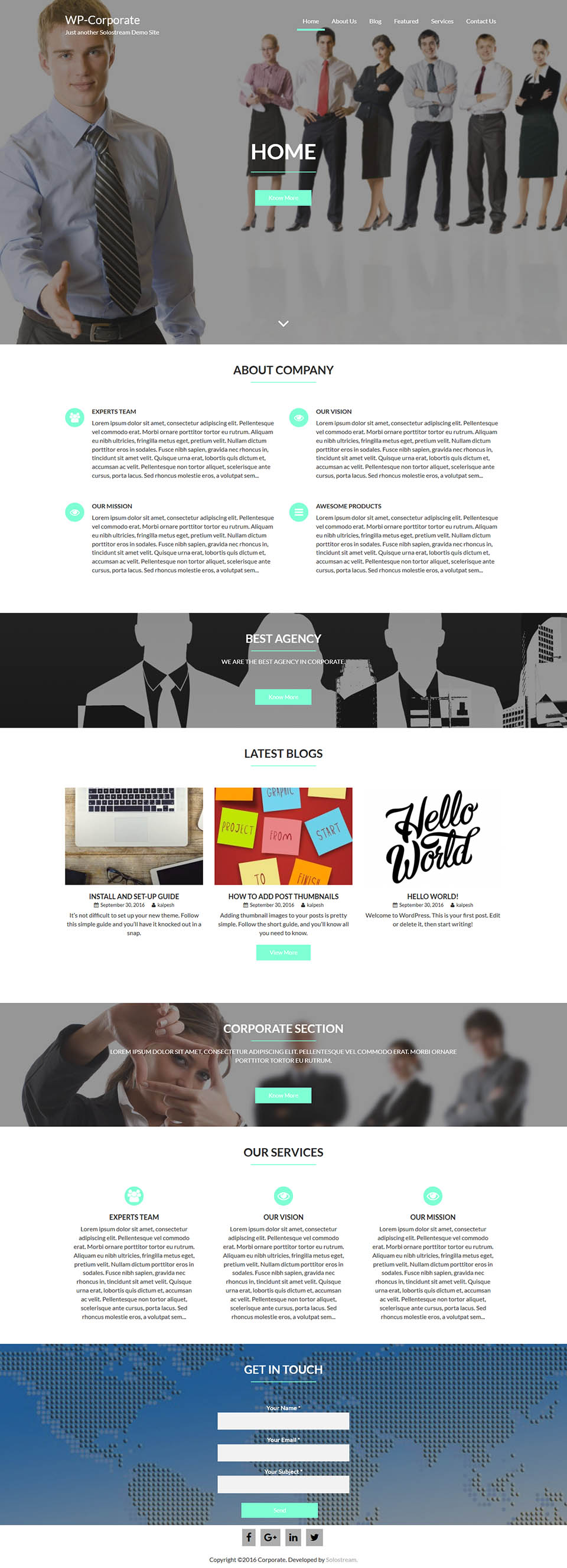 WordPress template SoloStream WP-Corporate