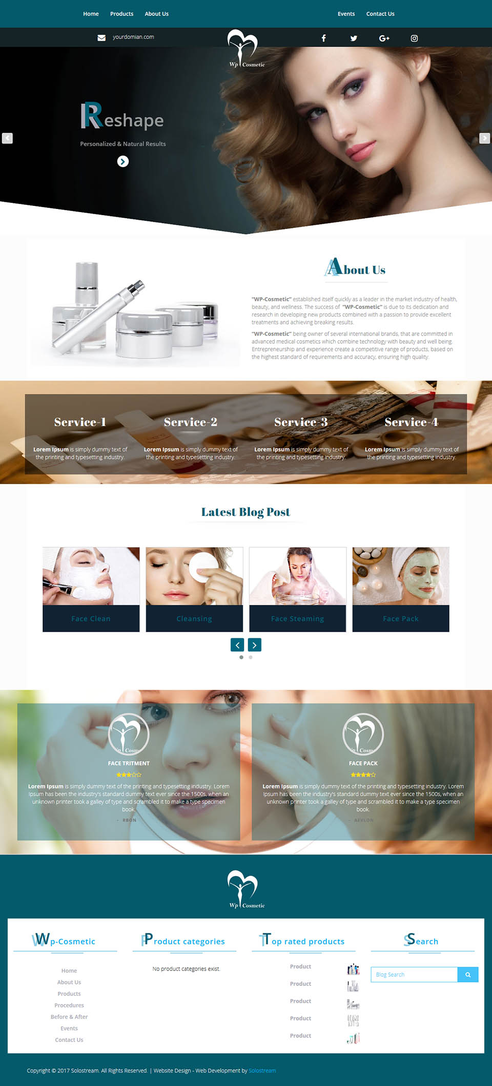 WordPress template SoloStream WP-Cosmetic