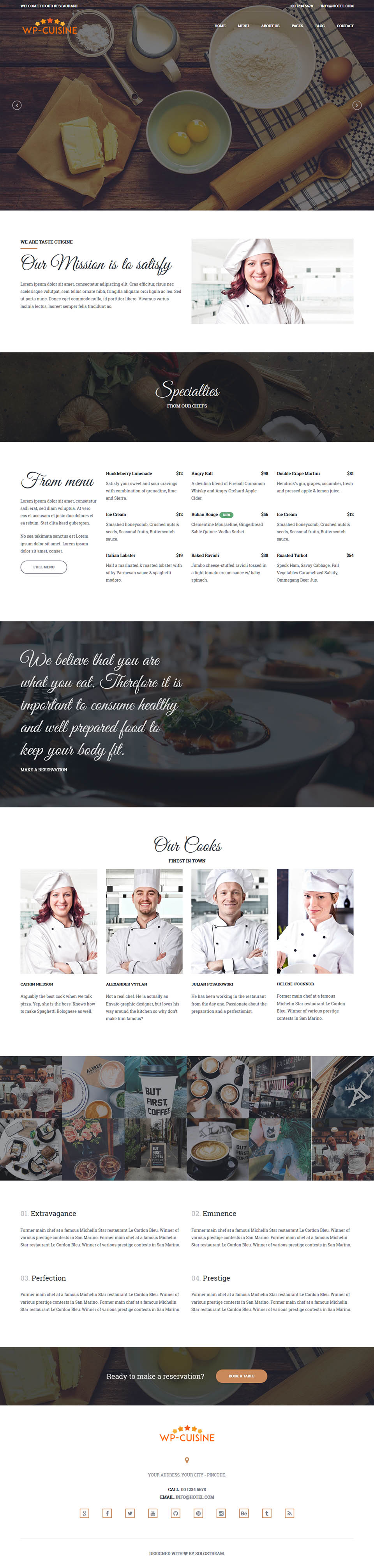 WordPress template SoloStream WP-Cuisine