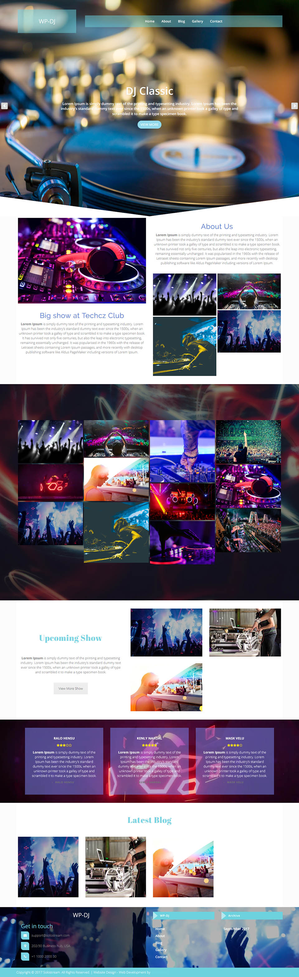 WordPress template SoloStream WP-DJ